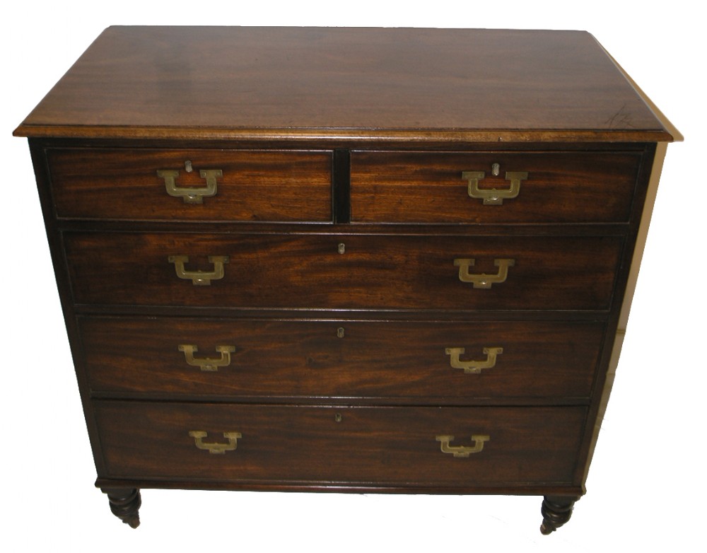 George II Military Style Mahogany Chest of Drawers (1 of 1) George II Military Style Mahogany Chest of Drawers (1 of 1)