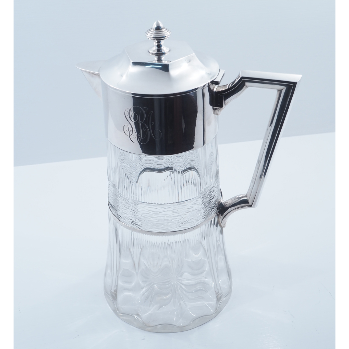 Massive Size Silver & Cut Glass Claret Jug (1 of 1) Massive Size Silver & Cut Glass Claret Jug (1 of 1)