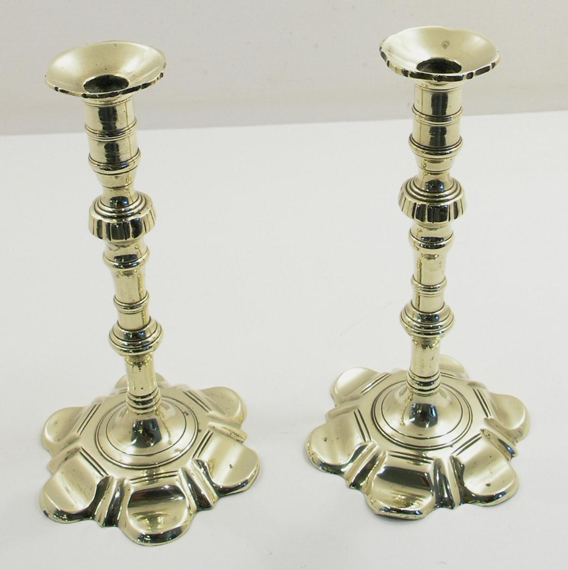 Fine Pair of Georgian Petal Base Candlesticks c.1800 (1 of 1)