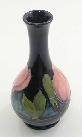 Moorcroft England Magnolia on Blue Vase c.1930 (1 of 1)