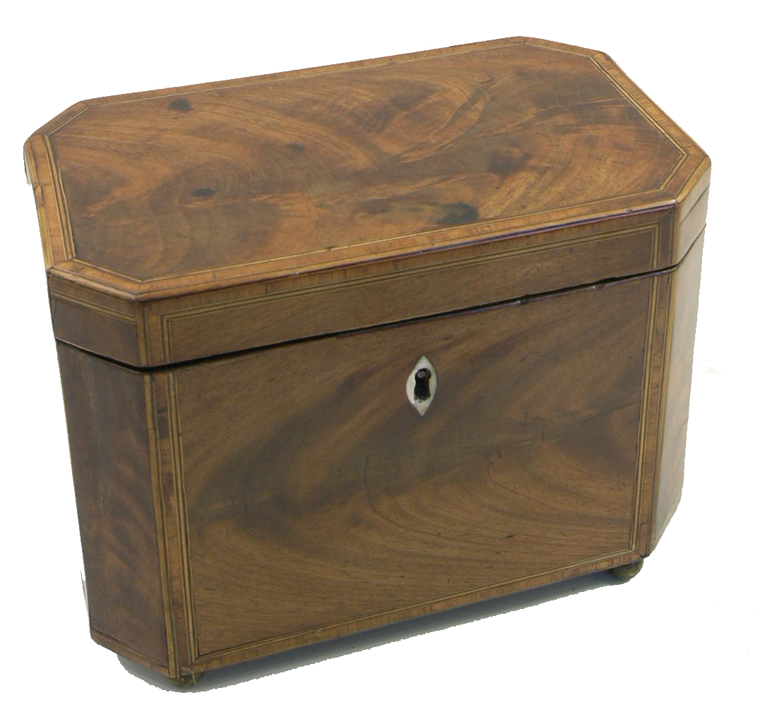 Georgian Sheraton Mahogany & Banded Tea Caddy c.1800 (1 of 1)