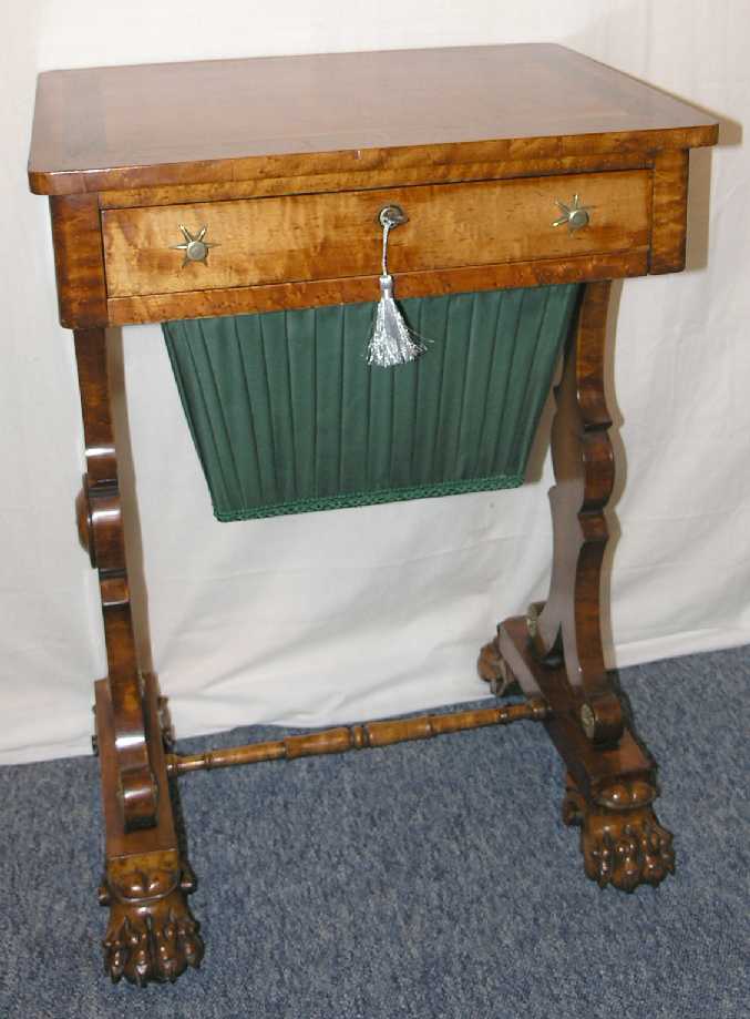 Regency Scottish Birds-Eye Maple Work Table c.1820 (1 of 1)