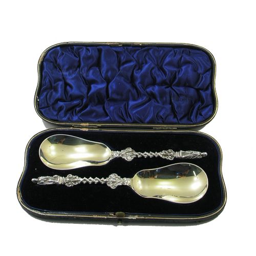 Unusual Shape Pair of Victorian Silver Apostle Spoons (1 of 5) Unusual Shape Pair of Victorian Silver Apostle Spoons (1 of 5)
