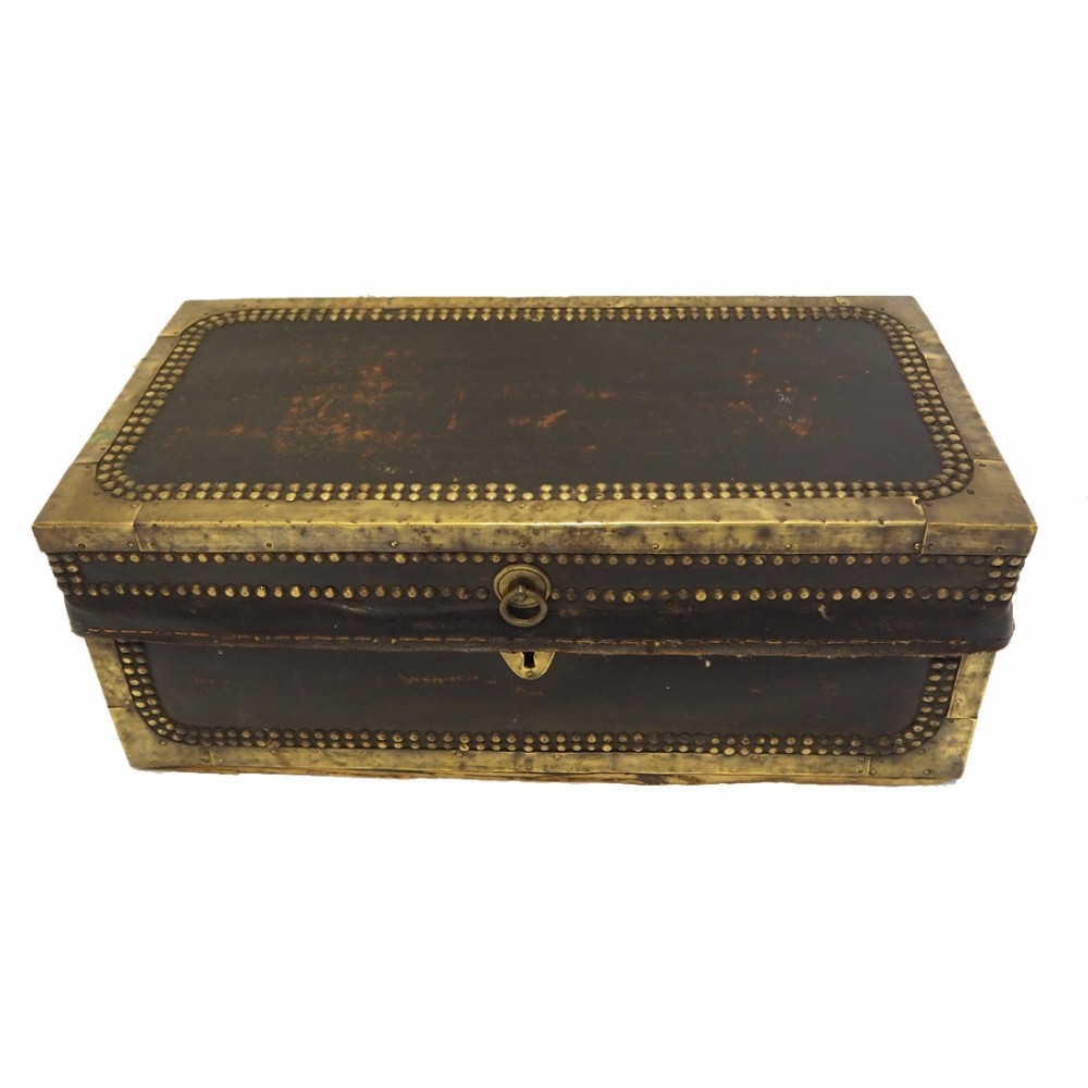 Small Brass Studded Leather Camphor Box (1 of 1) Small Brass Studded Leather Camphor Box (1 of 1)