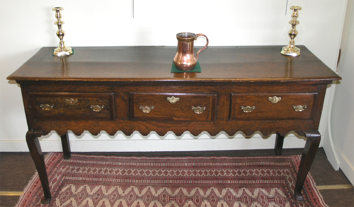 Early Georgian Oak Cabriole Leg Dresser Base (1 of 1)
