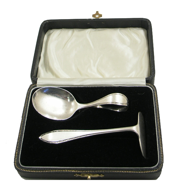 Silver Baby Spoon and Pusher Birmingham 1931 (1 of 1)