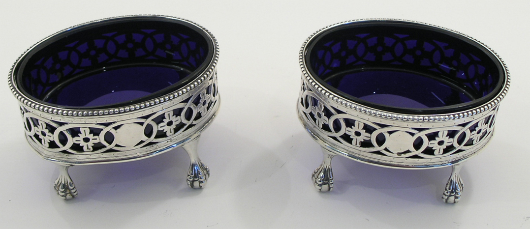 Pair of 18th Century Silver Salt Cellars c.1790 (1 of 1)