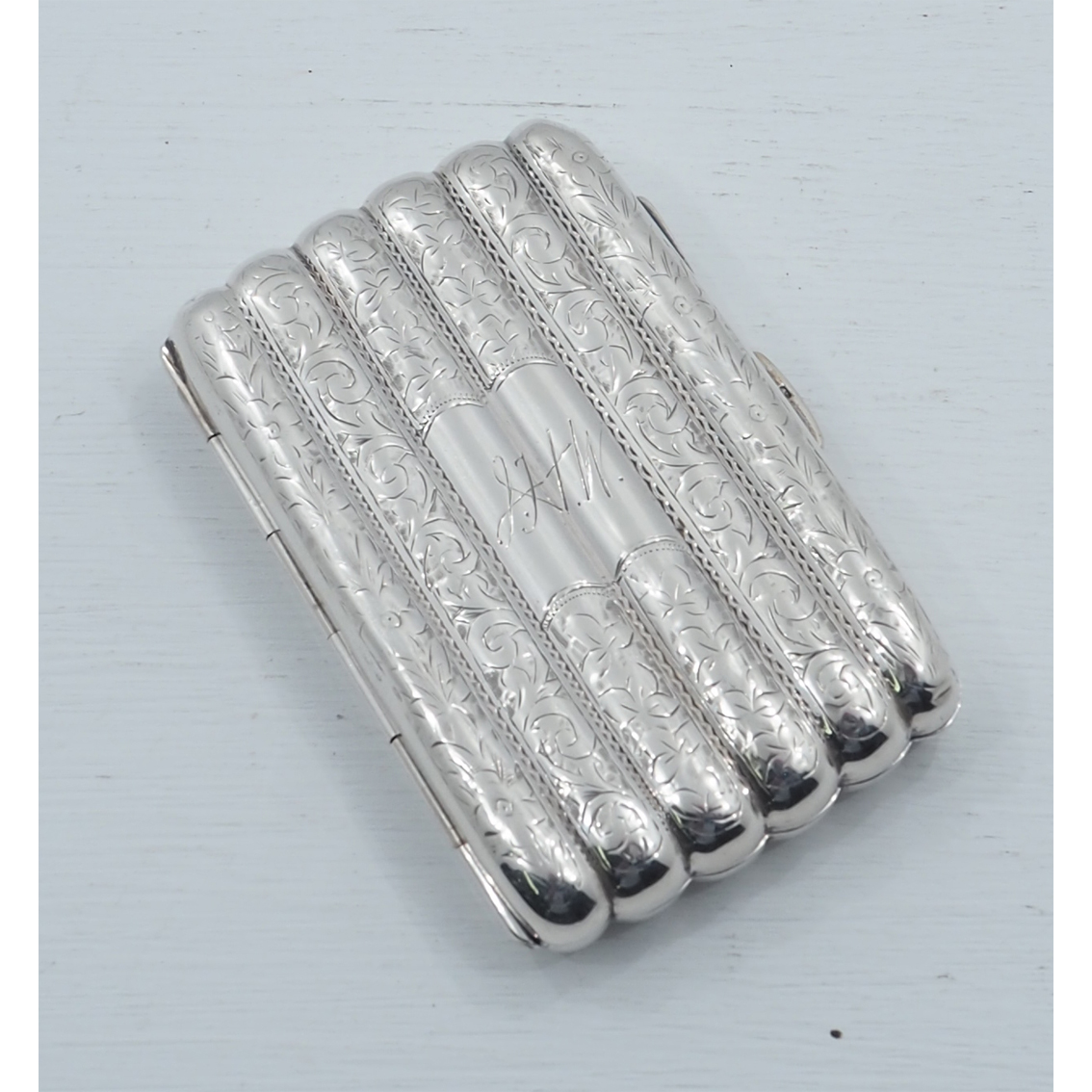 Edwardian Engraved Silver Cigarette Case (1 of 1) Edwardian Engraved Silver Cigarette Case (1 of 1)