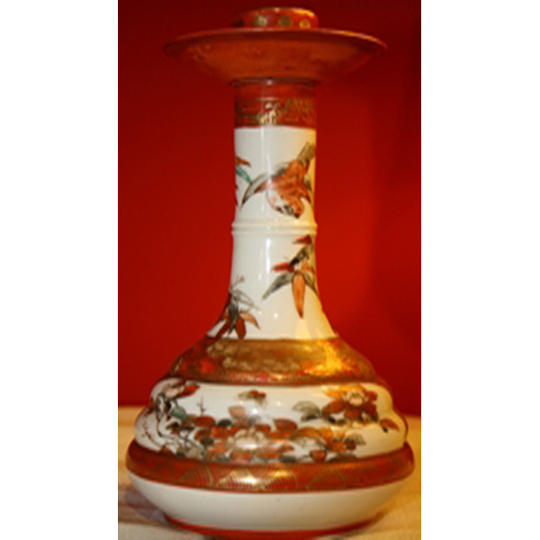 Japanese Meiji Period Kutani Candlestick (1 of 1)
