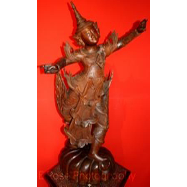 Late 19th/Early 20th Century Large Carved Wood Figure of a Balinese Dancer (1 of 1)