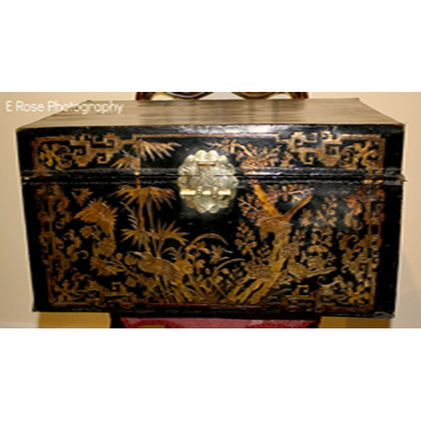 Small Chinese Leather Trunk c.1890 (1 of 1)