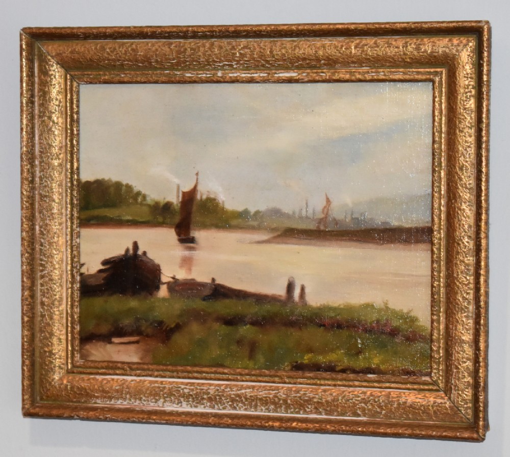 'Barges on the Orwell' Oil Painting (1 of 4) 'Barges on the Orwell' Oil Painting (1 of 4)