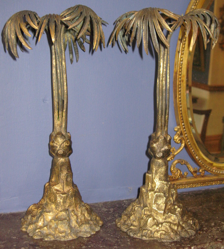 Pair of late Regency Gilt Metal Palm Trees (1 of 1)