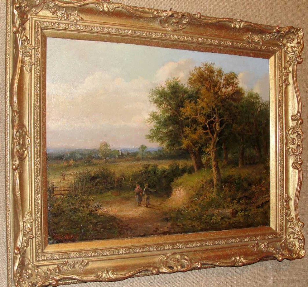 Victorian Oil on Canvas Rural Landscape (c.1880) (1 of 1)