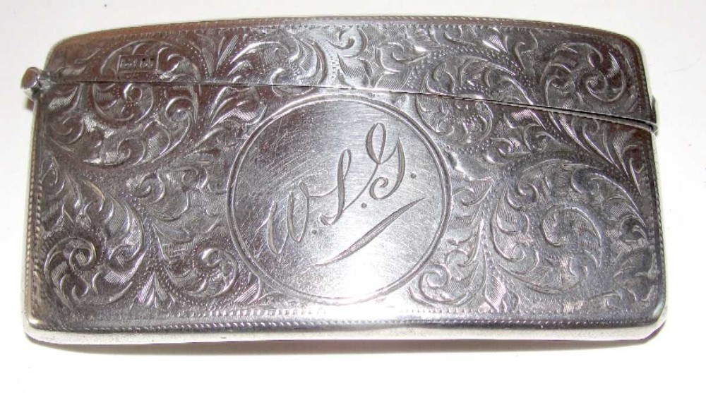 Silver bright cut card case Chester (c.1901) (1 of 1)