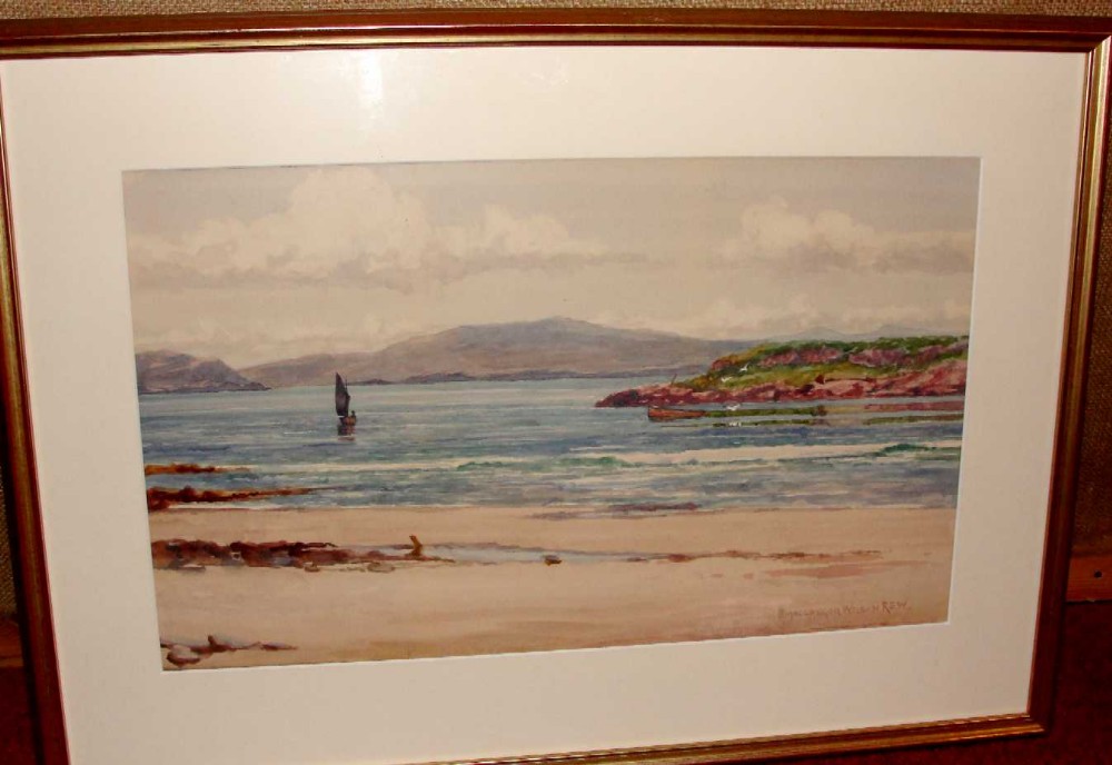 Watercolour Aros Bay Mull by McGregor Wilson c.1910 (1 of 1)