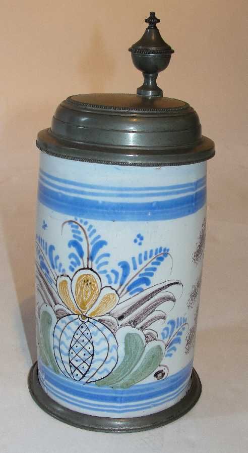 Antique German Bayrouth Delft Tankard c.1800 (1 of 1)