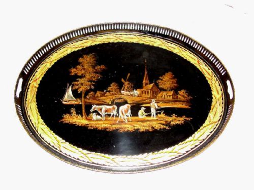 Antique Dutch Tole Decorated Tray c.1820 (1 of 1)