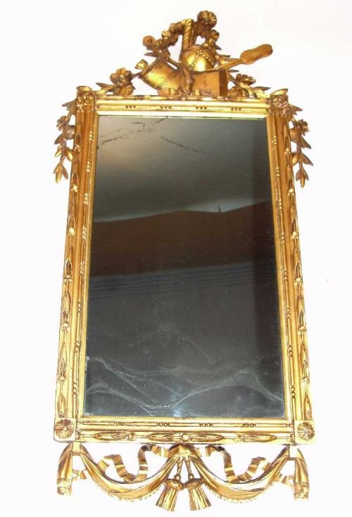 French Louis XVI Carved Giltwood Mirror c.1780 (1 of 1)