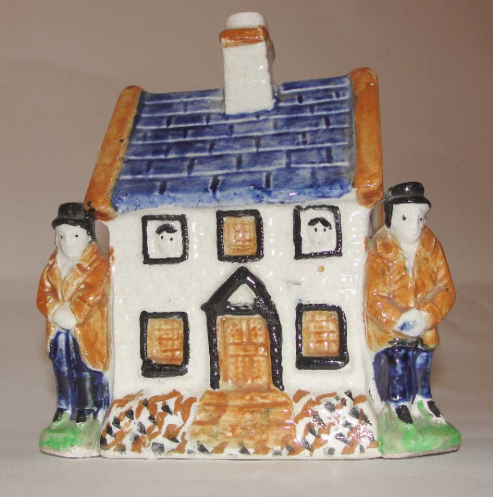 Georgian Prattware Cottage Money Box c.1820 (1 of 1)