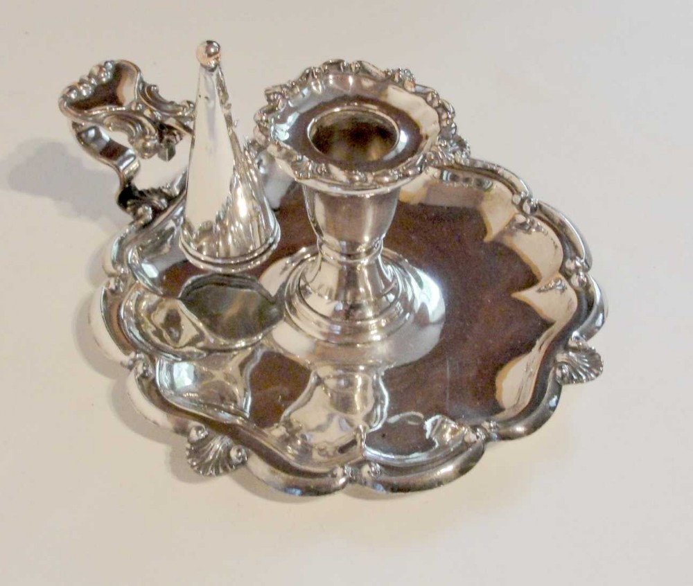 Victorian Silver Plated Chamber Candlestick c.1870 (1 of 1)