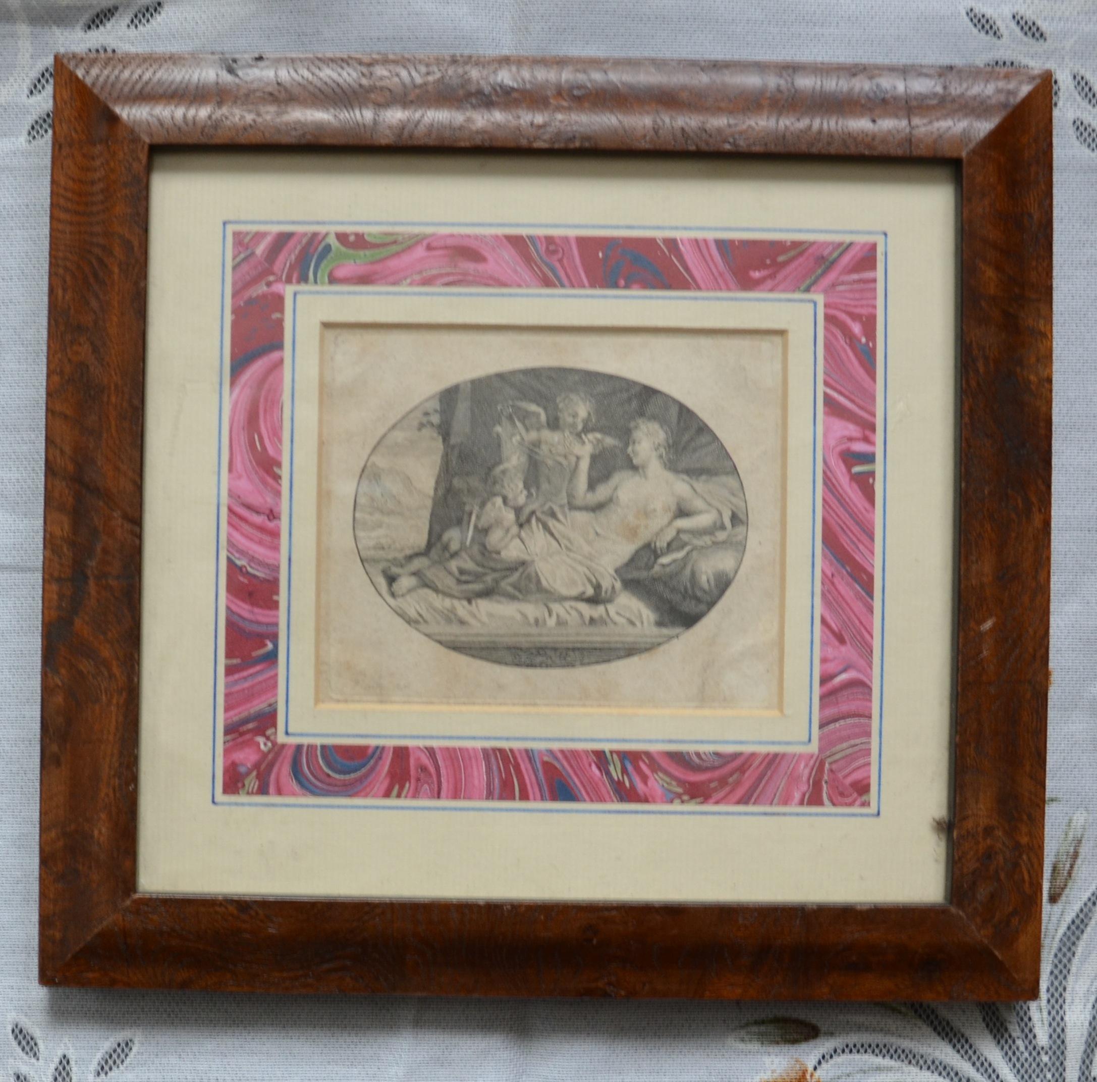 Eighteenth Century French Decorative print/walnut frame by Bernard Picart (1 of 1)