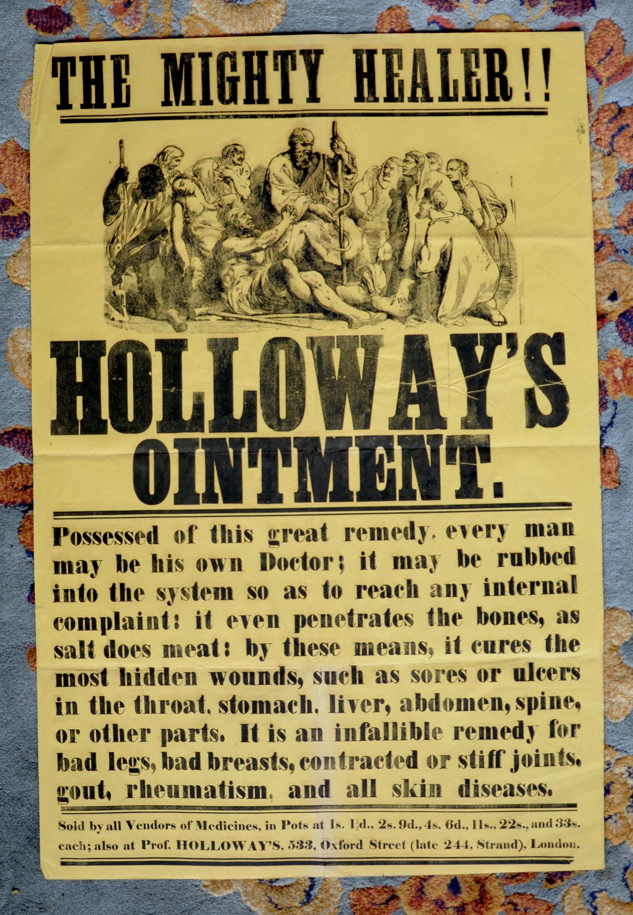 Original Victorian Medical Poster Holloway's Ointment (1 of 1)