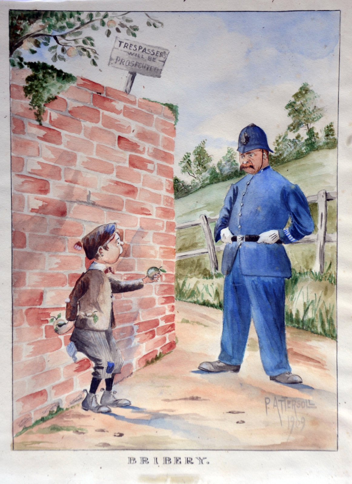 Bribery / Watercolour Illustration by P.Attersoll (1 of 5)