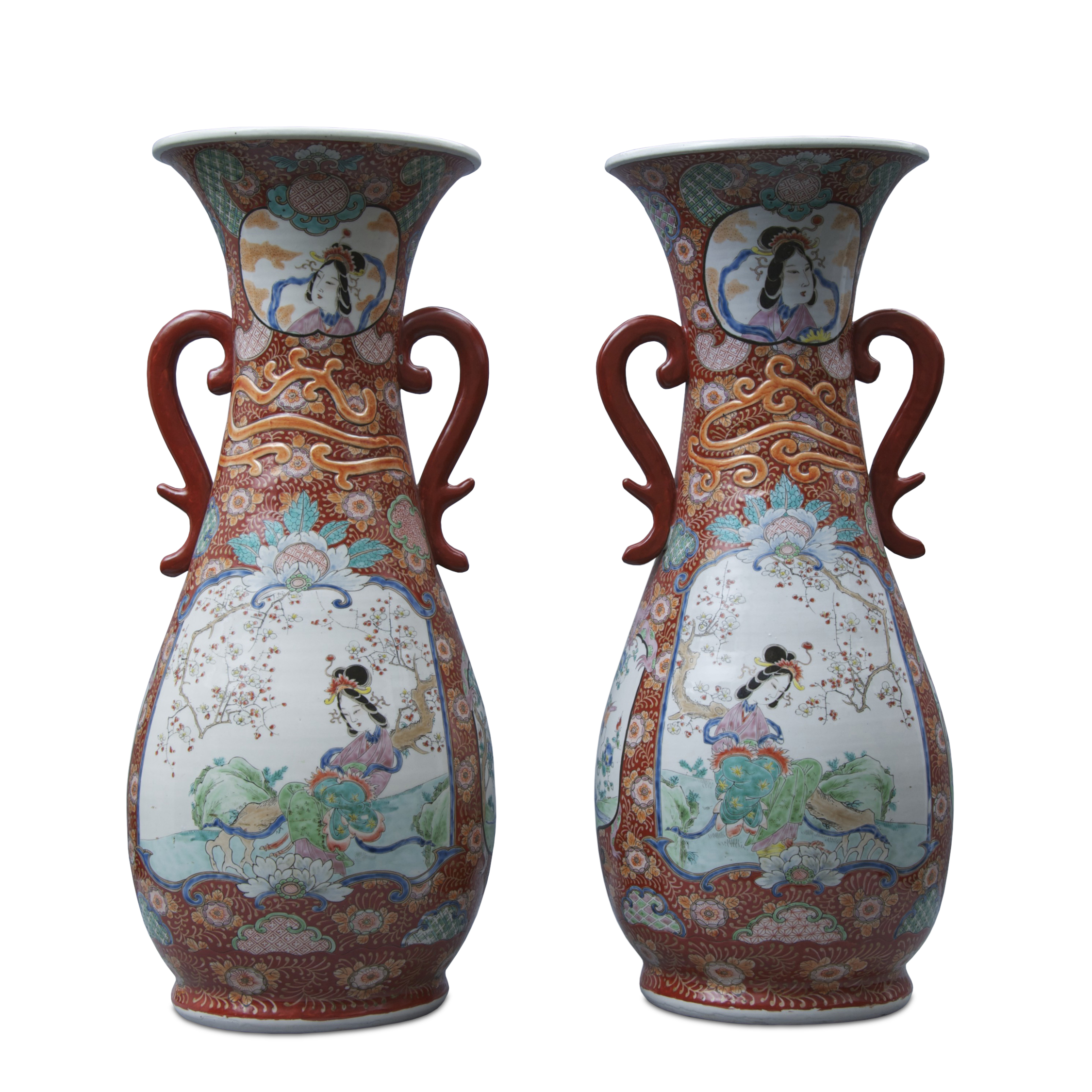 Large Pair 19th Century Japanese Floor Vases 0248 / LA3306