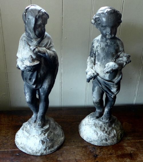 Lovely Pair of 19th Century Lead Figures (1 of 1)