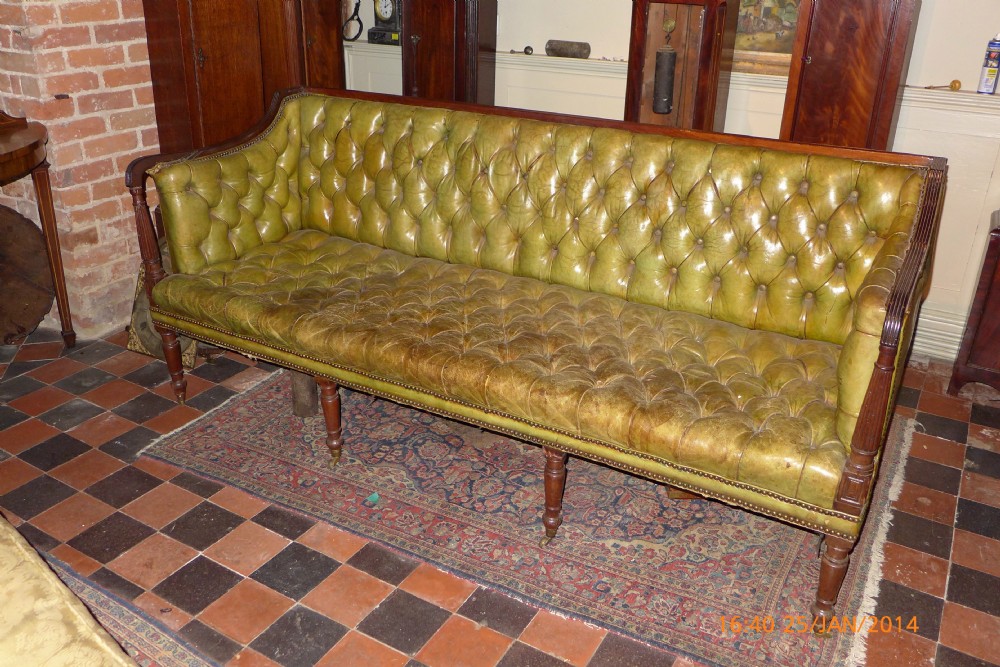 Early 19th Century Buttoned Leather Sofa (1 of 1)