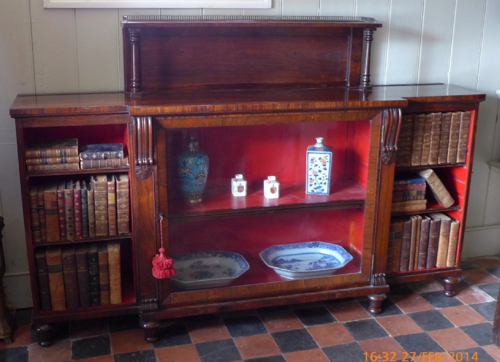 Early 19th Century Rosewood Bookcase Display Cabinet (1 of 2)