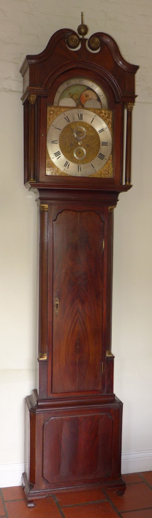 18th Century Mahogany Moon Dial Longcase Clock (1 of 1)
