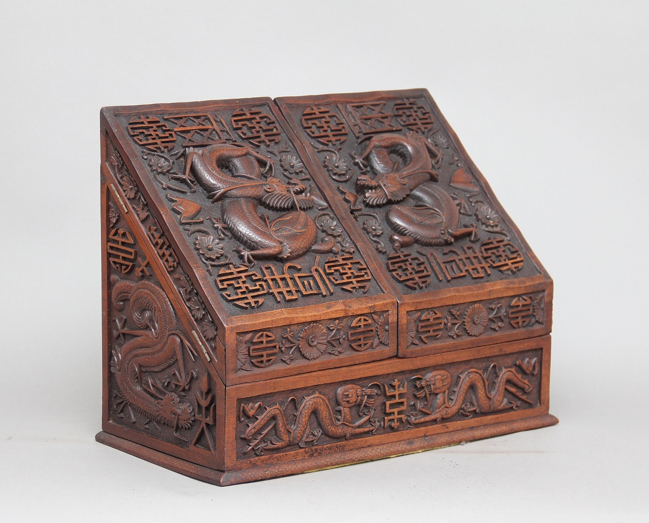 19th Century Carved Chinese Writing Slope (1 of 1) 19th Century Carved Chinese Writing Slope (1 of 1)