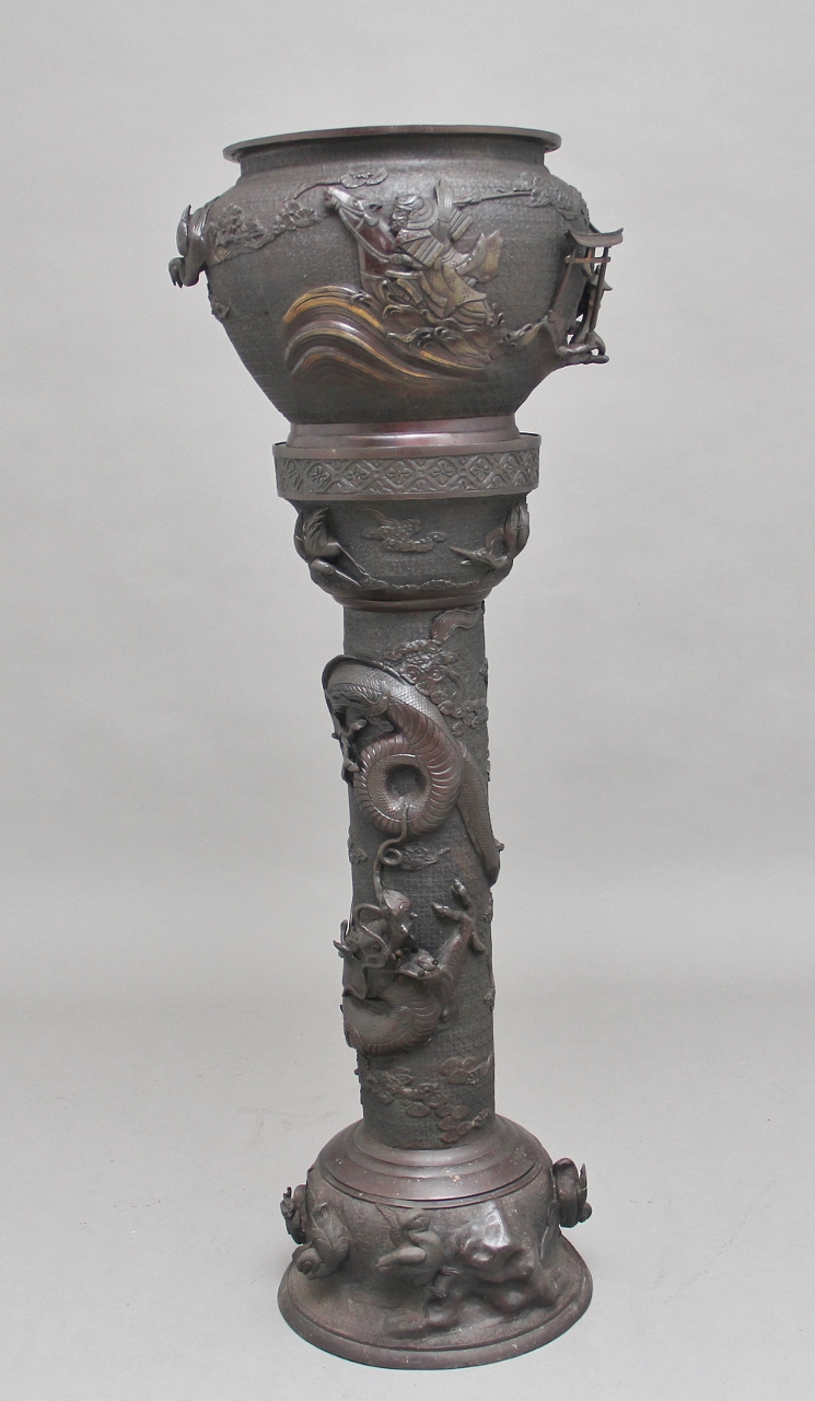 19th Century Japanese Bronze Jardinere on Stand (1 of 1) 19th Century Japanese Bronze Jardinere on Stand (1 of 1)