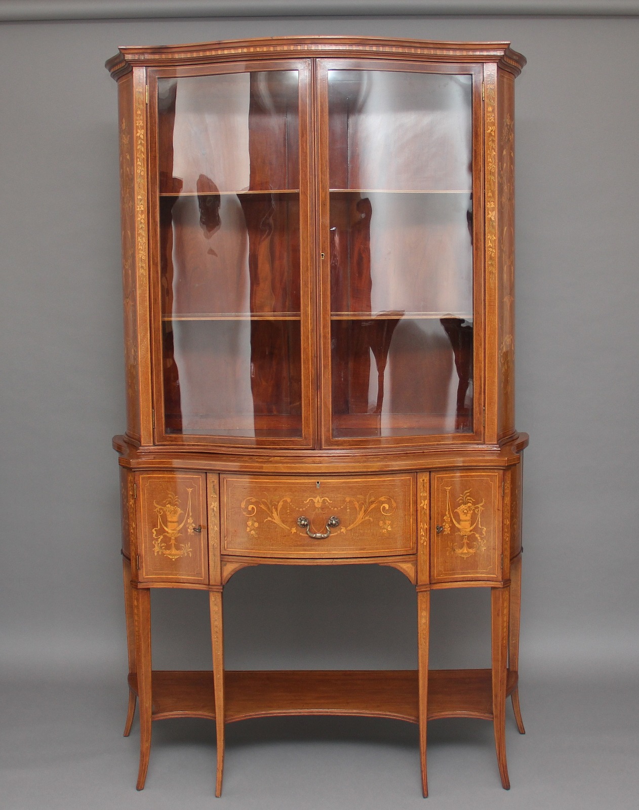 19th Century Mahogany Inlaid Display Cabinet (1 of 21)