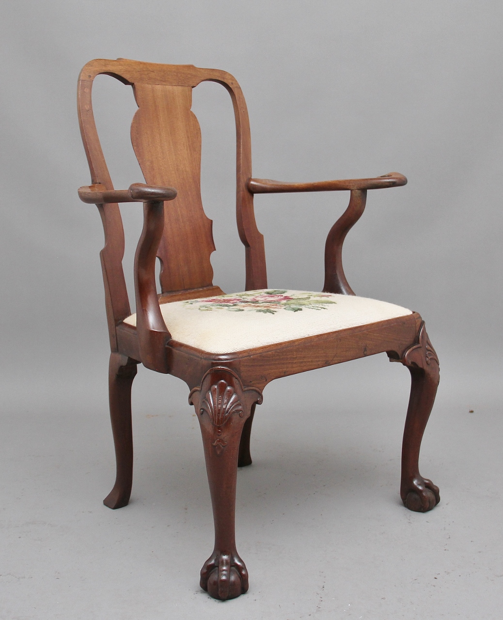 18th Century Walnut Open Armchair (1 of 11)