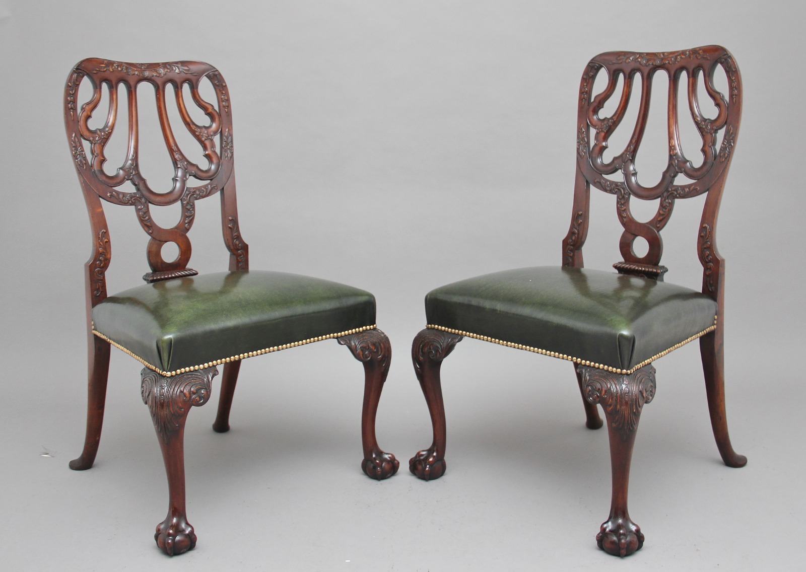 Pair of 19th Century Carved Mahogany Side Chairs (1 of 7)