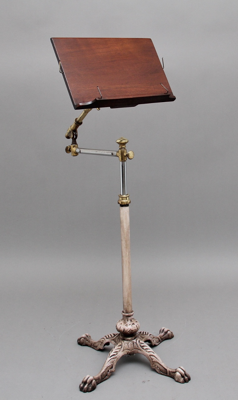19th Century Brass & Mahogany Reading Stand (1 of 8) 19th Century Brass & Mahogany Reading Stand (1 of 8)