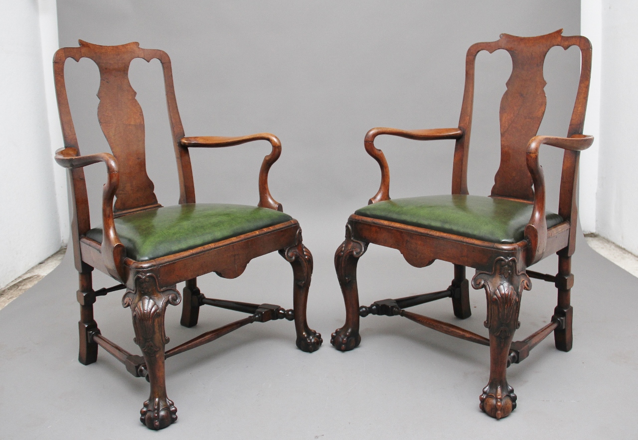 Pair of 19th Century Walnut Armchairs (1 of 11)