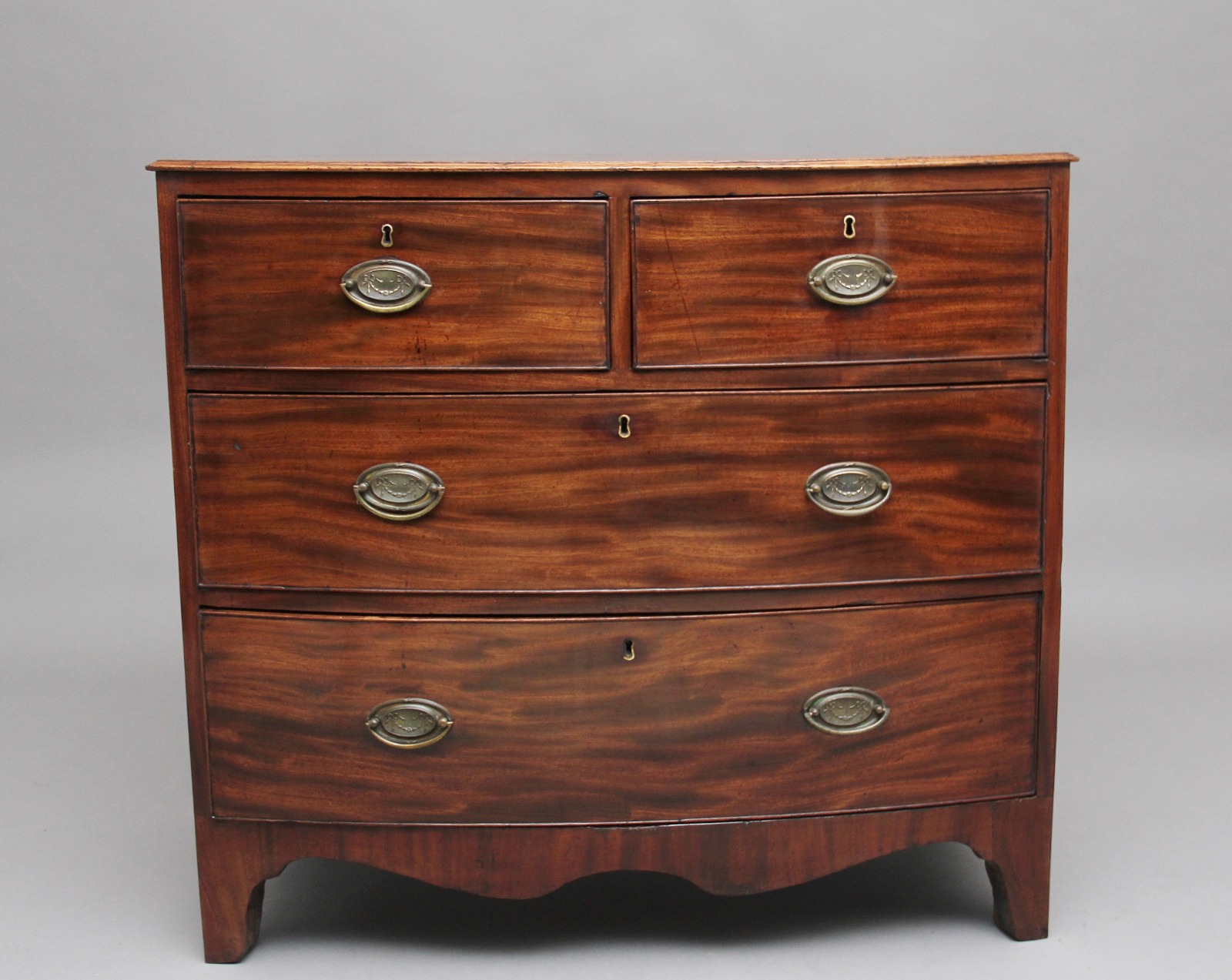 Early 19th Century Mahogany Bowfront Chest of Drawers (1 of 11)