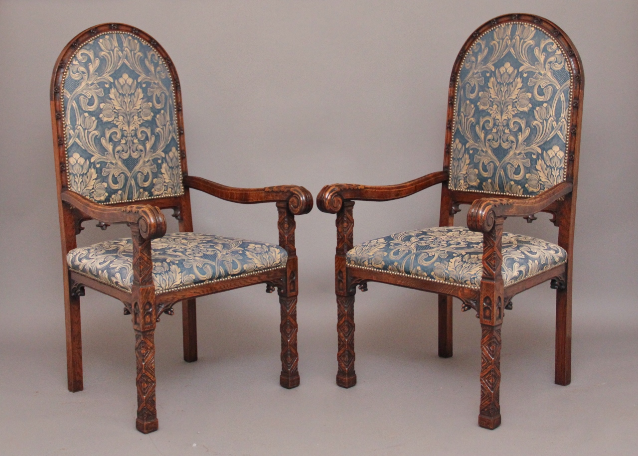 Gothic style Armchars (c.1880) (1 of 1)