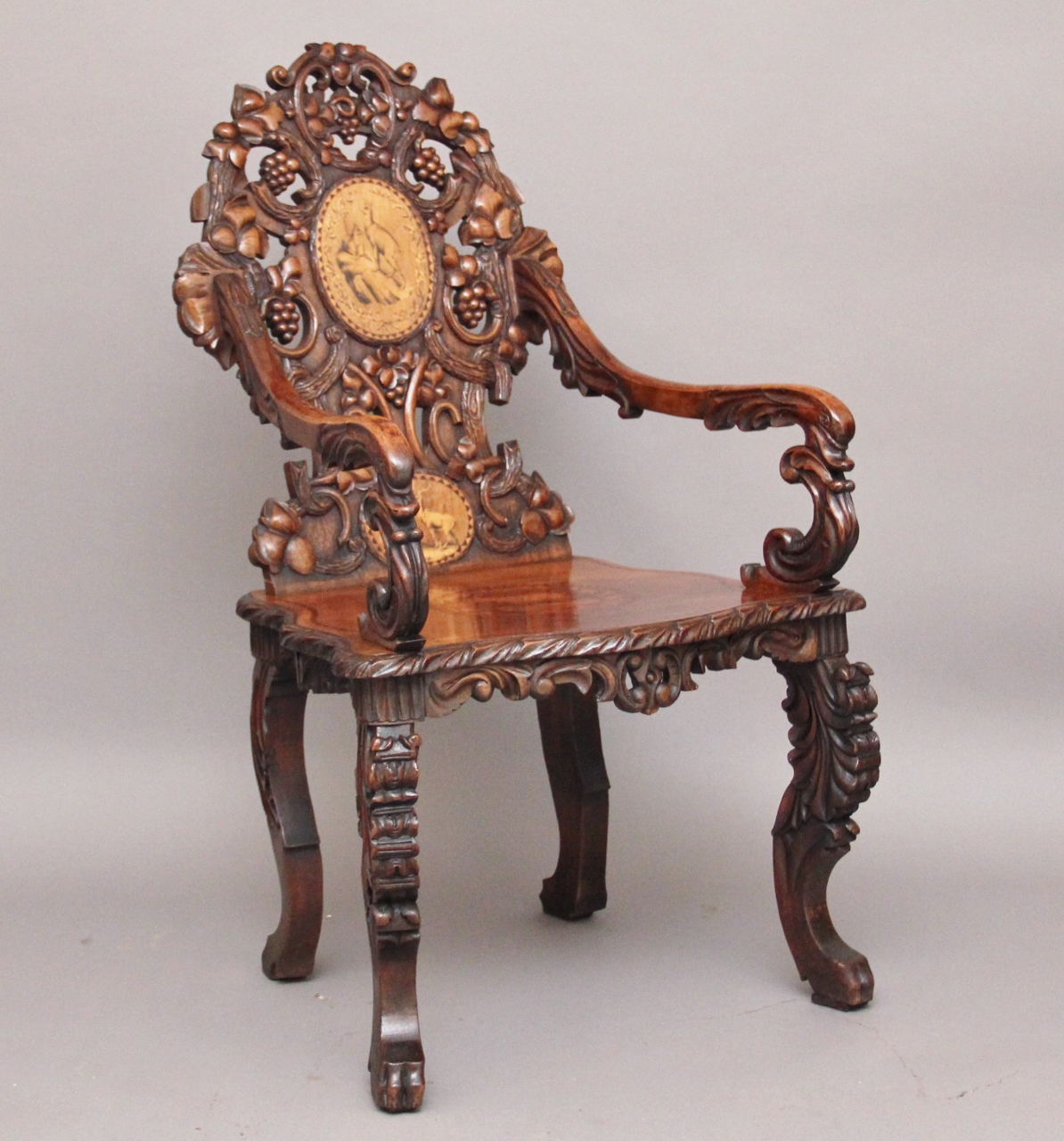 Walnut Carved Chair (c.1880) (1 of 1)