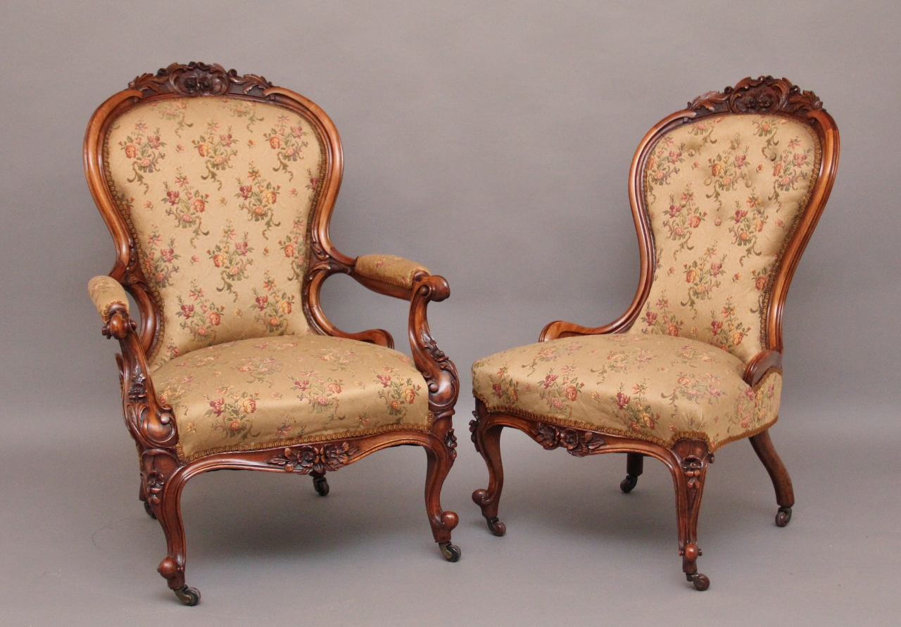 Pair walnut chairs (1 of 1)