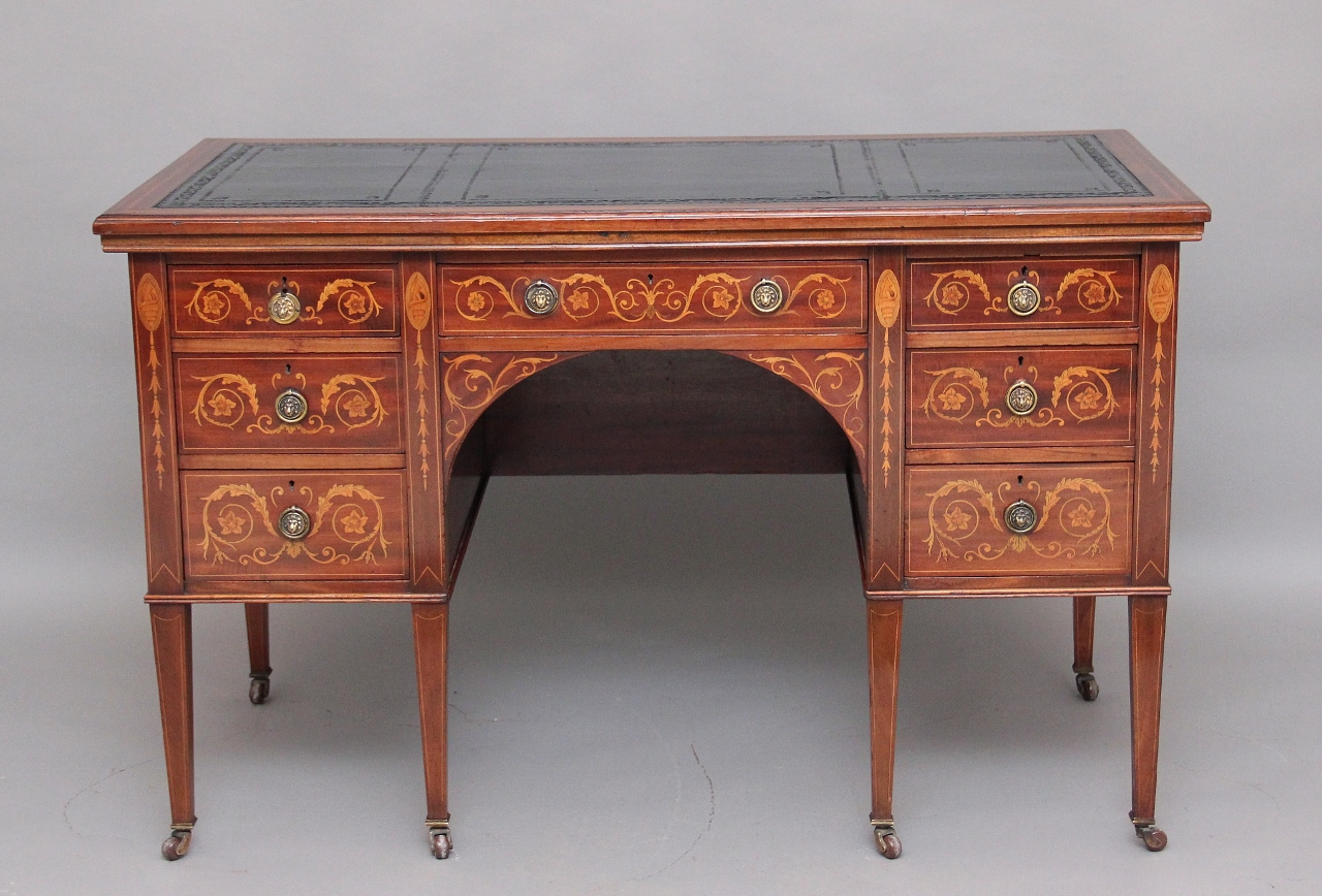 Early 20th Century Inlaid Mahogany Desk (1 of 1)