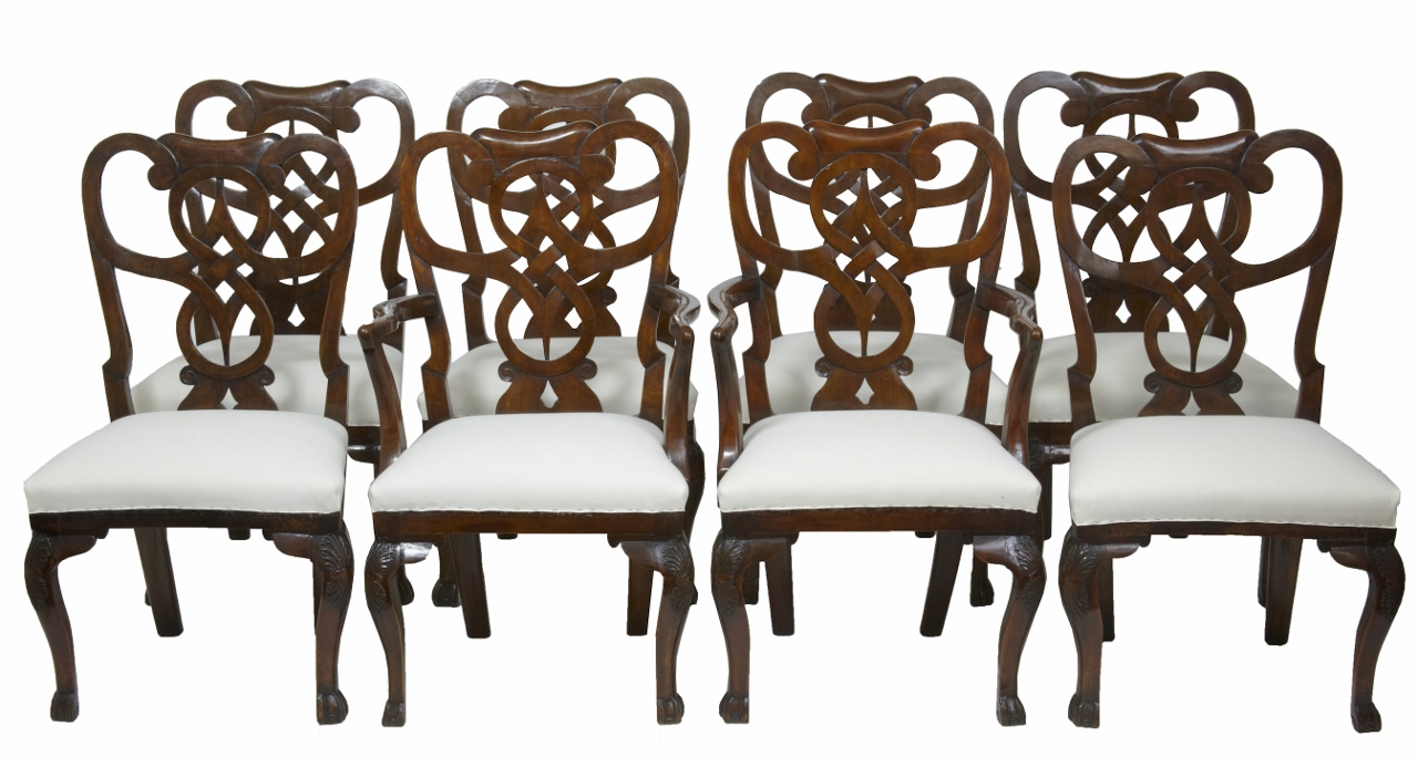 A Set of 6 + 2 Walnut Chairs c.1770 (1 of 1)