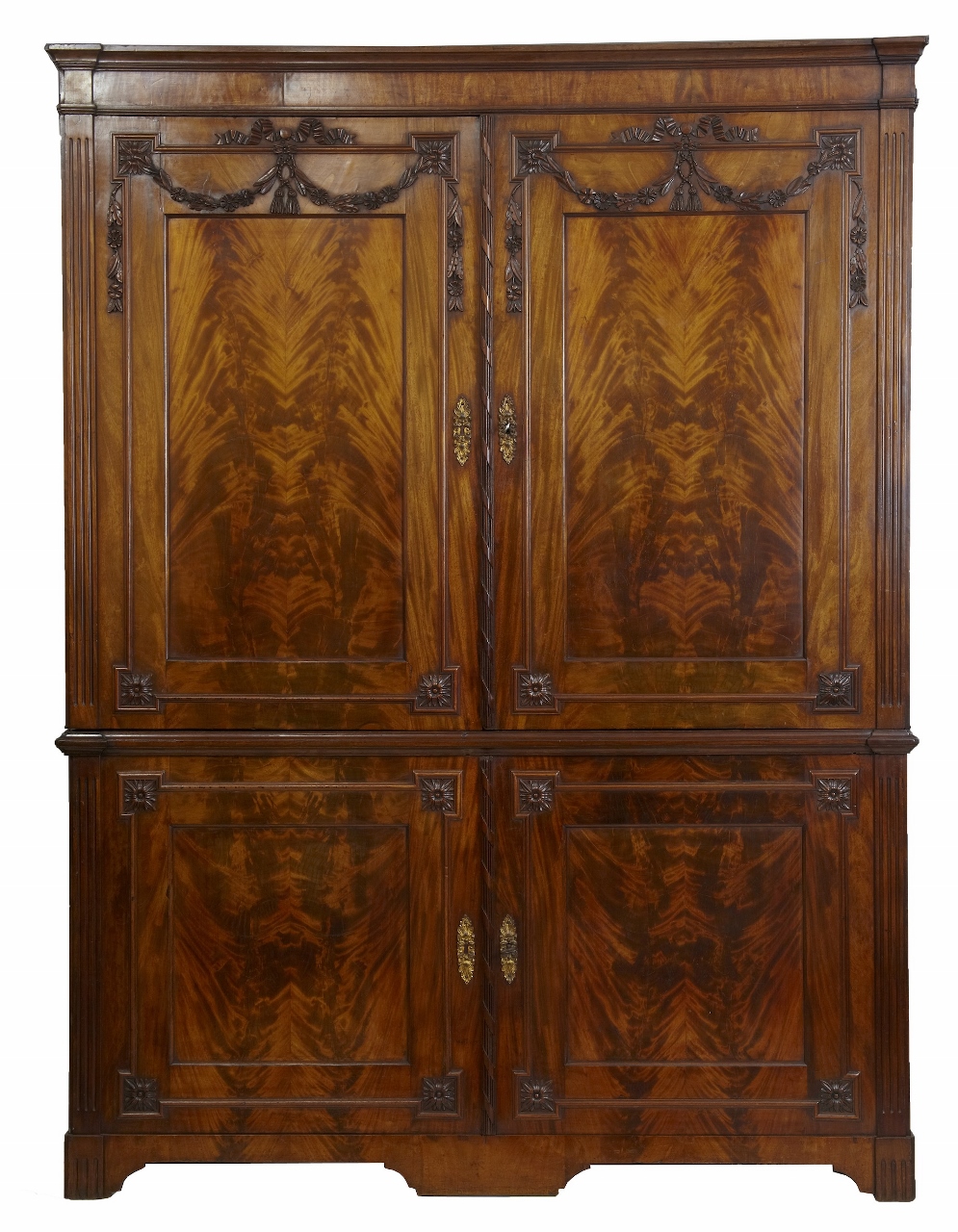 Dutch Mahogany Press Cupboard c.1820 (1 of 5)