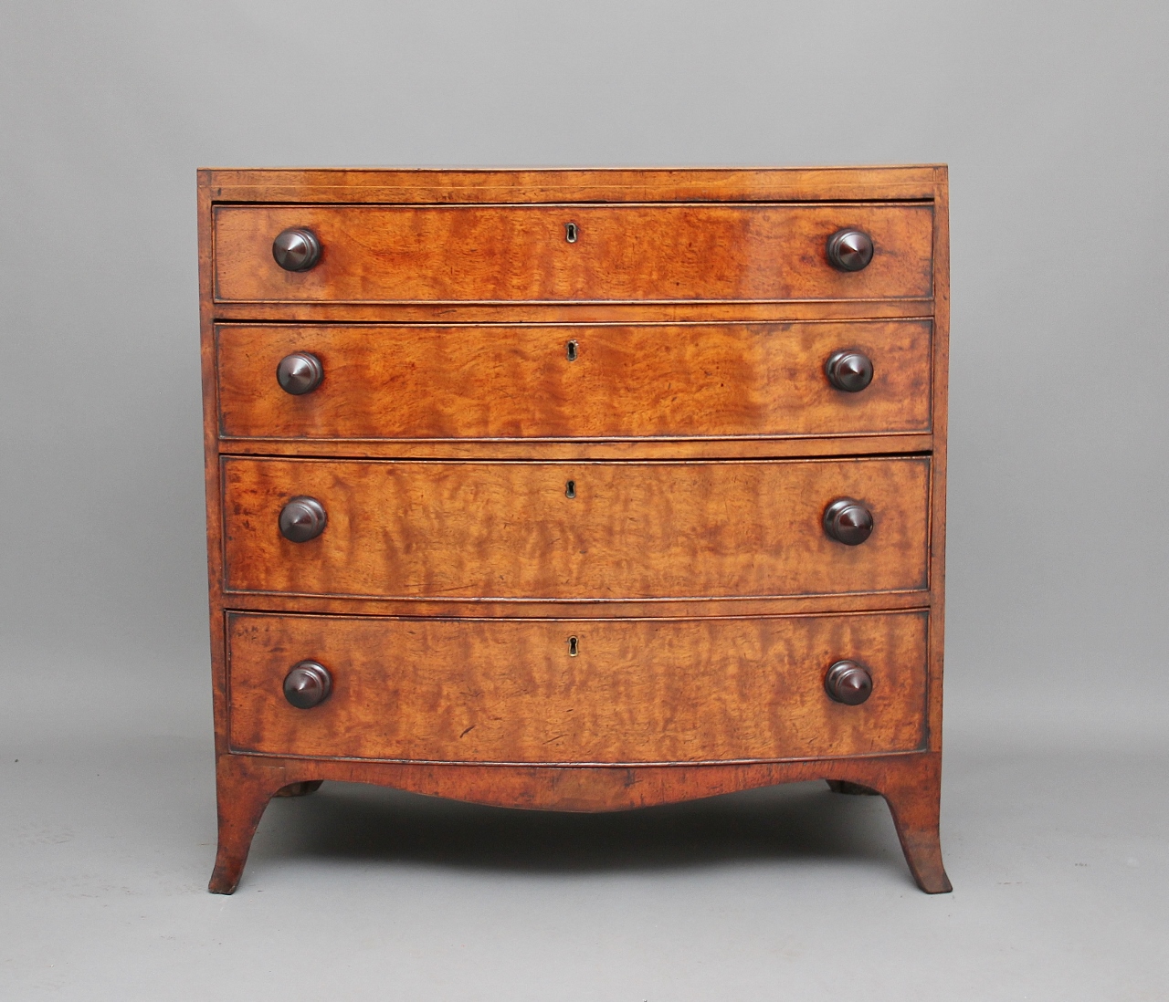 19th Century Elm Bowfront Chest of Drawers (1 of 1) 19th Century Elm Bowfront Chest of Drawers (1 of 1)
