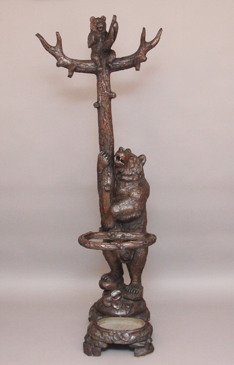 Black Forest Carved Wood Bear Coat Stand c.1880 (1 of 1)