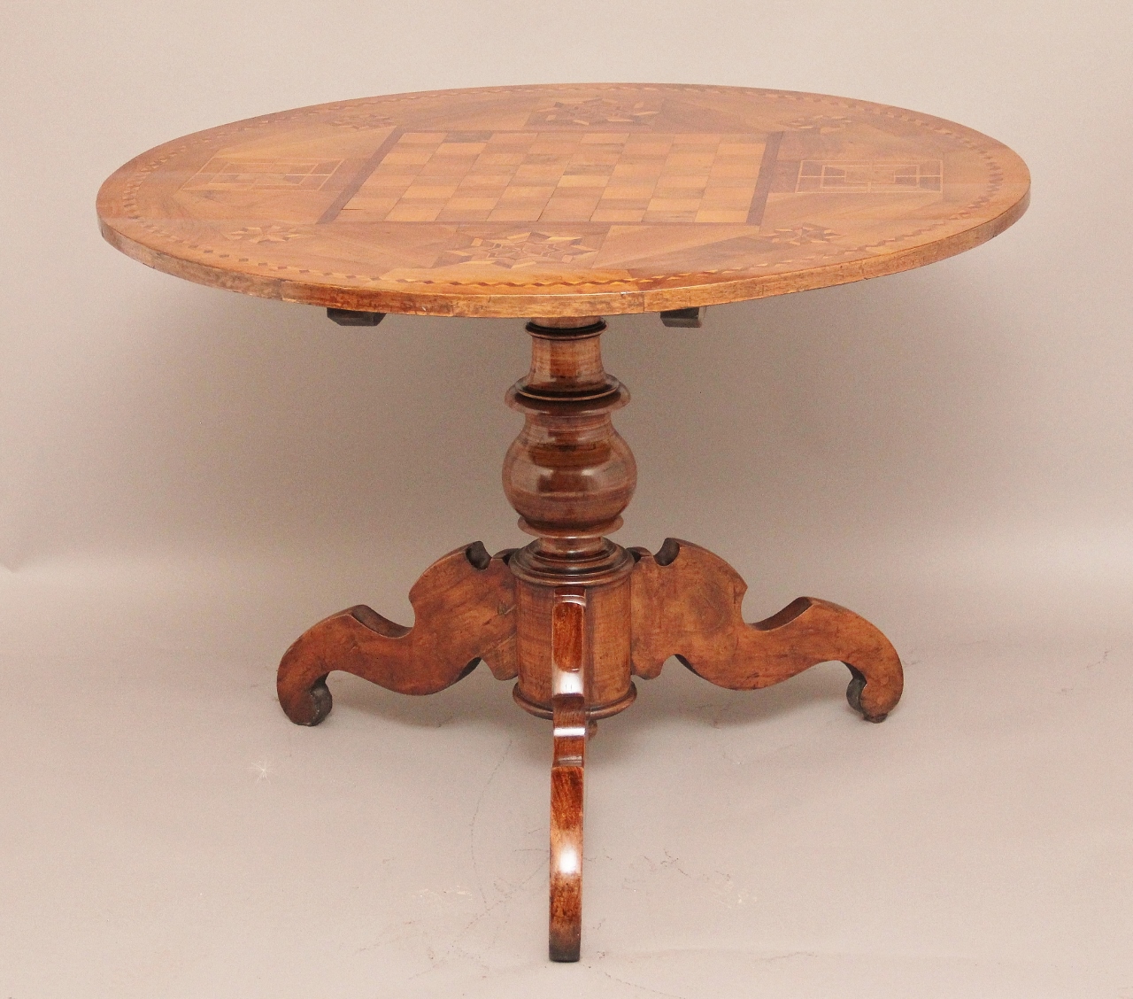 Walnut Centre Games Table c.1860 (1 of 1)